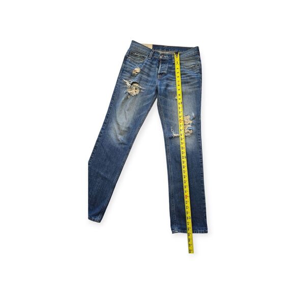 Hollister Jeans Men 30 x 30 Button Fly Blue Denim Classic Stretch Fit Distressed - Picture 3 of 8